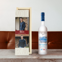 Vodka in bedrukte kist - Grey Goose