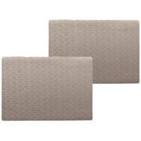 4x stuks tafel placemat jaspe - taupe kleur - 30 x 43 cm - stevige onderlegger - anti-slip
