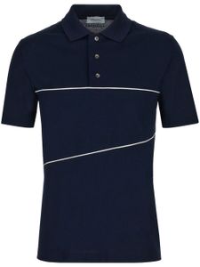 Ferragamo polo en coton à bords contrastants - Bleu