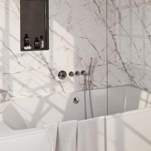 Inbouwthermostaatset Brauer Chrome Carving Incl 3 Standen Handdouche En Badafvoer Chroom