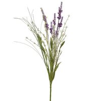 Lavendel kunsttak - kunststof - lila paars - 4 x 13 x H75 cm   -
