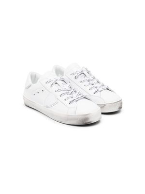 Philippe Model Kids baskets en cuir à empiècements - Blanc