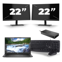 Dell Latitude 7420 - Intel Core i5-11e Generatie - 14 inch - 16GB RAM - 256GB SSD - Windows 11 Home + 2x 22 inch Monitor