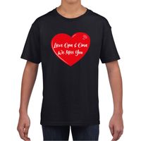 Lieve opa en oma we miss you t-shirt zwart voor kinderen - thumbnail