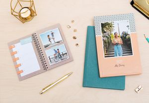 Foto agenda luxe zwarte lederen kaft