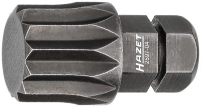 HAZET Bit 2597-04 · 5/16 inch (8 mm) zeskant massief · Binnenveeltandprofiel XZN · SW M12