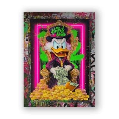 Glasschilderij - Led Dagobert Duck - 60 x 80 cm