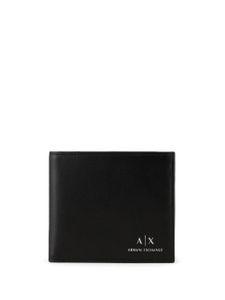 Armani Exchange portefeuille pliant à logo imprimé - Noir