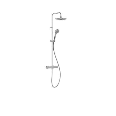 Regendouche set Tres Base Plus | Opbouw | Thermostaatkraan | 2-weg | Rond | Chroom