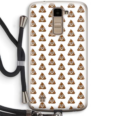 Poop emoji: LG K10 (2016) Transparant Hoesje met koord