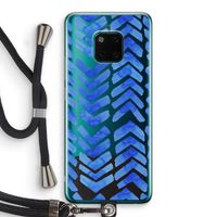 Blauwe pijlen: Huawei Mate 20 Pro Transparant Hoesje met koord Blauwe pijlen: Huawei Mate 20 Pro Transparant Hoesje met koord