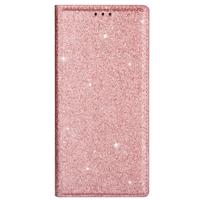 Samsung Galaxy A35 hoesje - Bookcase - Pasjeshouder - Portemonnee - Glitter - TPU - Rose Goud