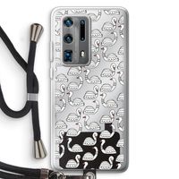 Zwanen: Huawei P40 Pro Plus Transparant Hoesje met koord