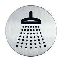 Novioproducts Pictogram zelfklevend rond douche RVS - thumbnail