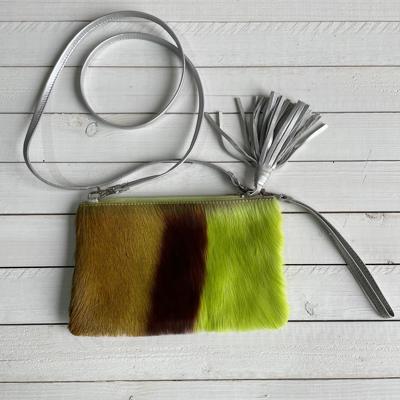 Tas Carol Springbok Lime groen zilver23x15cm