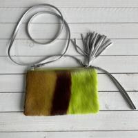 Tas Carol Springbok Lime groen zilver23x15cm