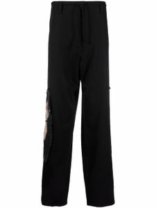 Yohji Yamamoto pantalon droit à lien de resserrage - Noir