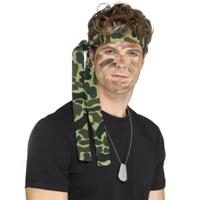 Camouflage leger hoofdband - 150 cm - soldaat/militair thema verkleed accessoires