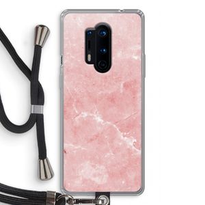 Roze marmer: OnePlus 8 Pro Transparant Hoesje met koord
