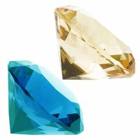 Nep edelstenen/diamanten van glas 5 cm doorsnede geel en blauw - thumbnail