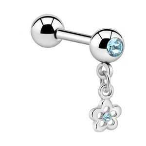 Jeweled Barbell with Charm Chirurgisch staal 316L / Belegde messing Barbells