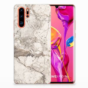 Huawei P30 Pro TPU Siliconen Hoesje Marmer Beige