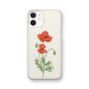 Red poppy: iPhone 12 Transparant Hoesje