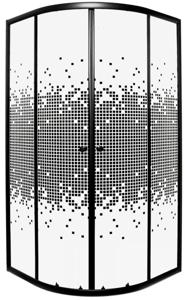 Kerra Pixel douchecabine kwartrond 90x90cm zwart