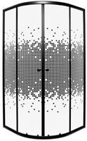 Kerra Pixel douchecabine kwartrond 90x90cm zwart