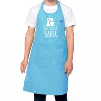The cutest baker keukenschort/ kinder bakschort blauw voor jongens en meisjes - Bakken met kinderen One size  -
