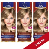 Schwarzkopf Poly Color Haarverf Creme 36 Middenasblond Voordeelverpakking - 3 stuks - thumbnail