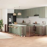 VidaXL Hondenhek inklapbaar 8 panelen 640 cm populierenhout bruin