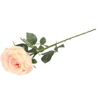 Kunstbloem roos Nova - lichtroze - 75 cm - kunststof steel - decoratie bloemen