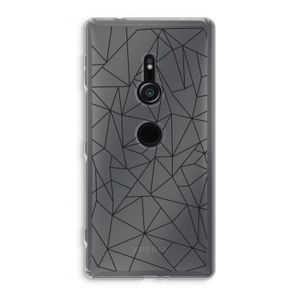 Geometrische lijnen zwart: Sony Xperia XZ2 Transparant Hoesje