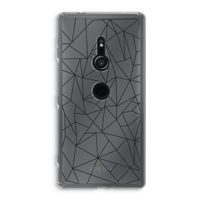 Geometrische lijnen zwart: Sony Xperia XZ2 Transparant Hoesje