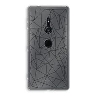 Geometrische lijnen zwart: Sony Xperia XZ2 Transparant Hoesje