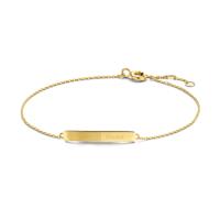 Minimalistische vingerafdruk met eigen tekst bar armband - 14K GOUD - Goud