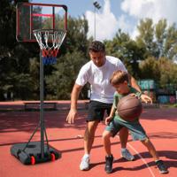 Basketbalhoepel op Standaard met Verstelbare Hoogte 193-248cm Draagbare Basketbalset met Balopslag en Wielen voor Kinderen