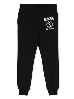 Moschino Kids pantalon de jogging à logo imprimé - Noir