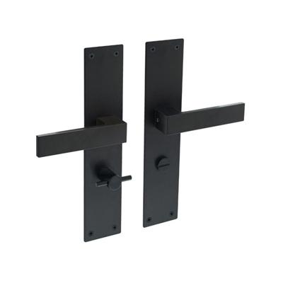 Intersteel deurkruk met schild - Amsterdam - WC 63/8 - mat zwart