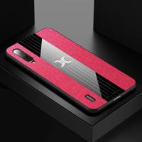 Voor Xiaomi mi CC9 XINLI stiksels doek textuur schokbestendig TPU beschermhoes (rood)