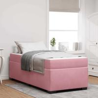 Bedframe met matras Roze 100 x 200 cm Stof