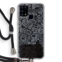 Vexx Black City : Samsung Galaxy M31 Transparant Hoesje met koord Vexx Black City : Samsung Galaxy M31 Transparant Hoesje met koord