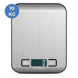 Keukenweegschaal - Digitale Keukenweegschaal - 1G tot 10KG - USB-oplaadbaar - Inclusief batterijen - LCD-Scherm - Tarra functie - Zilver