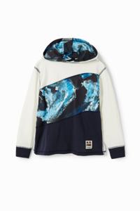 T-shirt met capuchon en patch - WHITE - 3/4