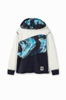 T-shirt met capuchon en patch - WHITE - 3/4