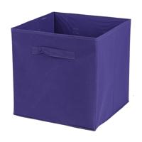 Opbergmand/kastmand Square Box - karton/kunststof - 29 liter - paars - 31 x 31 x 31 cm