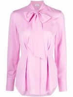 Ferragamo chemise en soie à col noué - Rose