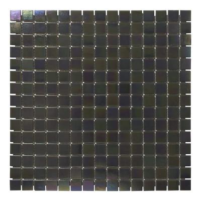 The Mosaic Factory Amsterdam Mozaiek Tegel Vierkant - Zwart Glas Parelmoer Serie 322x322 mm
