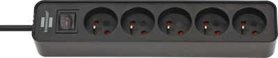 Brennenstuhl Ecolor stekkerdoos | 5-voudig | Zwart | 3m H05VV-F 3G1,5 | FR/BE - 1153254300